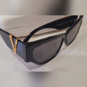 Versace Black and Gold Designer Sunglasses